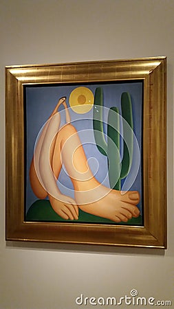 Tarsila do Amaral, painting â€œAbaporu,â€ 1928. ColecciÃ³n MALBA museum, Museo de Arte Latinoamericano de Buenos Aires Editorial Stock Photo